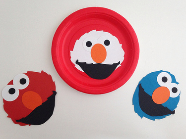 CraftyGoat's Notes: A few of the monsters created during our Elmo party activity