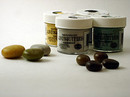 Polymer Clay Rocks from Embossing Powder, Baked